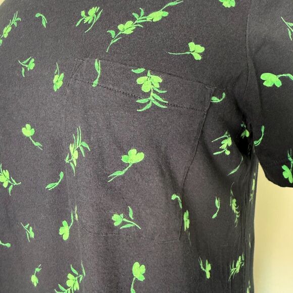 J. Jill SLEEP Navy Blue w/ Green Leaves Nightgown Sz Large Soft 100% Pima Cotton - Picture 7 of 10